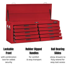 Load image into Gallery viewer, Teng Tools 10 Drawer 53 Inch Wide Professional Steel Lockable Red N Series Top Box - TC810N
