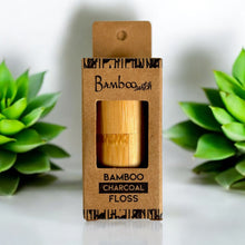 Load image into Gallery viewer, Bamboo Charcoal Floss in Bamboo Container
