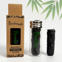 Load image into Gallery viewer, Bamboo Charcoal Floss in Glass Container

