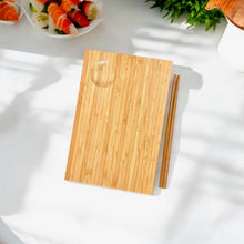 Load image into Gallery viewer, Bamboo Sushi Serving Plate &amp; Chopsticks
