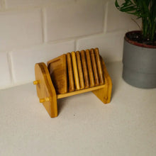 Load image into Gallery viewer, Bamboo Tea Coaster &amp; Holder | 8pc
