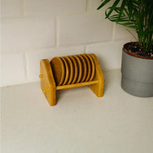 Load image into Gallery viewer, Bamboo Tea Coaster &amp; Holder | 8pc
