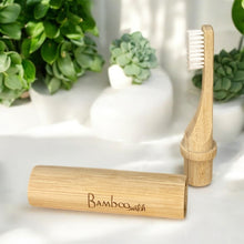 Load image into Gallery viewer, Bamboo Travel Toothbrush With Natural Bristles
