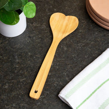 Load image into Gallery viewer, Bamboo Utensil Spoon | Heart Shaped
