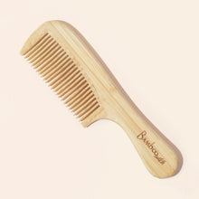Load image into Gallery viewer, Bamboo Wide Tooth Comb with Handle | Pointed Tips
