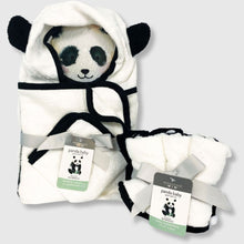 Load image into Gallery viewer, Panda Baby Bath Essentials 8pc Baby Gift Set - White/Black - Final Sale/No Returns
