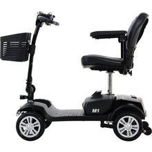 Load image into Gallery viewer, Four wheels Compact Travel Mobility Scooter with 300W Motor for Adult-300lbs, Gloss Black

