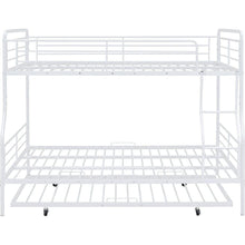 Load image into Gallery viewer, Full XL Over Queen Metal Bunk Bed with Twin Size Trundle, White
