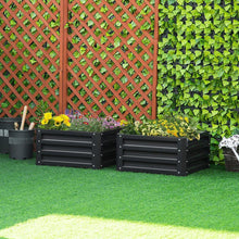 Load image into Gallery viewer, 2 Piece Galvanized Raised Garden Bed, 2&#39; x 2&#39; x 1&#39; Metal Planter Box, for Growing Vegetables, Flowers, Herbs, Succulents, Gray

