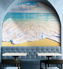 Cargar imagen en el visor de la galería, Ocean Beach Shore Wallpaper Mural. Tropical Theme Wall Decor. #6770
