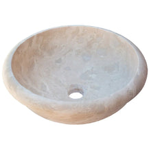 Cargar imagen en el visor de la galería, Beige Travertine Natural Stone Drop-in Bathroom Sink Honed and Filled (D)16&quot; (H)6&quot;
