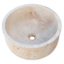 Load image into Gallery viewer, Natural Stone Beige Travertine Self-Rimming Above vanity or Drop-in Bathroom Sink
