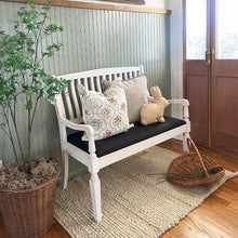 Load image into Gallery viewer, Vintage-Inspired Wooden Bench with Upholstered Seat

