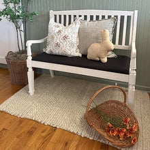 Load image into Gallery viewer, Vintage-Inspired Wooden Bench with Upholstered Seat

