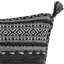 Cargar imagen en el visor de la galería, Bensalem Black Geometric Fringe Throw Pillow
