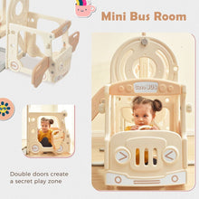 Load image into Gallery viewer, Kids Swing-N-Slide with Bus Play Structure, Freestanding Bus Toy with Slide&amp;Swing for Toddlers, Bus Slide Set with Basketball Hoop
