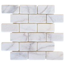Cargar imagen en el visor de la galería, Bianco Ibiza White Marble Tumbled Mosaic Floor and Wall Tile - Livfloors Collection
