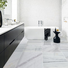 Carregar imagem no visualizador da galeria, Bianco Lasa Exotic Marble Polished Floor and Wall Tile - Large Format - Livfloors Collection
