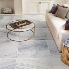 Carregar imagem no visualizador da galeria, Bianco Massa Exotic Marble Polished Floor and Wall Tile - Large Format - Livfloors Collection
