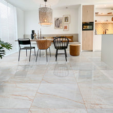 Carregar imagem no visualizador da galeria, Bianco Venato Exotic Marble Polished Floor and Wall Tile - Large Format - Livfloors Collection
