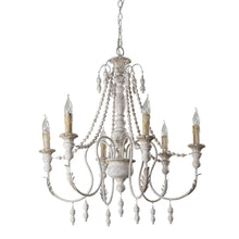 Cargar imagen en el visor de la galería, Billiter 6-Light Wood White Chandelier
