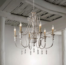 Cargar imagen en el visor de la galería, Billiter 6-Light Wood White Chandelier
