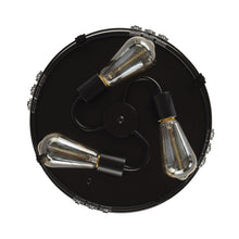 Load image into Gallery viewer, Black 3-Light Farmhouse Flush Mount Ceiling Light
