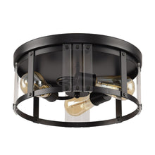 Cargar imagen en el visor de la galería, Black 3-Light Farmhouse Flush Mount Ceiling Light
