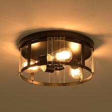 Cargar imagen en el visor de la galería, Black 3-Light Farmhouse Flush Mount Ceiling Light
