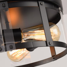 Cargar imagen en el visor de la galería, Black 3-Light Farmhouse Flush Mount Ceiling Light
