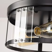 Load image into Gallery viewer, Black 3-Light Farmhouse Flush Mount Ceiling Light
