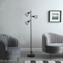 Cargar imagen en el visor de la galería, Black &amp; Adjustable Metal Floor Lamp for Rustic and Modern Spaces
