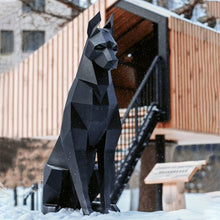 Load image into Gallery viewer, Black Dobermann Origami Figurine
