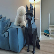 Load image into Gallery viewer, Black Dobermann Origami Figurine
