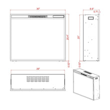 Load image into Gallery viewer, Black Electric Fireplace Heater Insert with Overheating Protection and Remote Control
