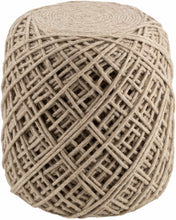 Cargar imagen en el visor de la galería, Bellingen Gray Handwoven Textured Pouf
