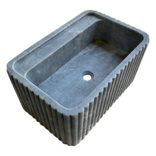 Load image into Gallery viewer, Bluestone Marble Rectangular Wall-mount Bathroom Sink Fluted (W)16&quot; (L)24&quot; (H)12&quot;
