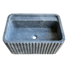 Load image into Gallery viewer, Bluestone Marble Rectangular Wall-mount Bathroom Sink Fluted (W)16&quot; (L)24&quot; (H)12&quot;

