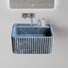 Load image into Gallery viewer, Bluestone Marble Rectangular Wall-mount Bathroom Sink Fluted (W)16&quot; (L)24&quot; (H)12&quot;
