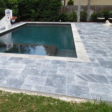 Load image into Gallery viewer, Bluestone Versailles Pattern Marble Pavers 1 1/4&quot; Thick Sandblasted, Brushed - Livfloors Collection
