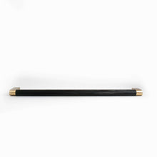 Load image into Gallery viewer, Bold, Black &amp; Gold Knurled Solid Brass Appliance Pulls
