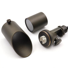 Carregar imagem no visualizador da galeria, Brass Light Fixtures Outdoor with MR11, Adjustable Shroud, and 72&quot; Wire
