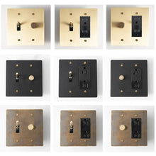 Load image into Gallery viewer, Brass Mixed Dimmer Switch (2-Gang)
