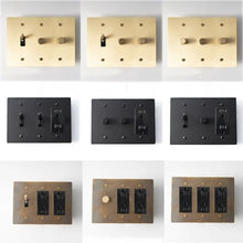 Load image into Gallery viewer, Brass Mixed Dimmer Switch (3-Gang)
