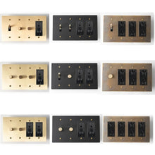 Load image into Gallery viewer, Brass Mixed Dimmer Switch (4-Gang)
