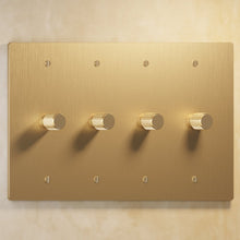Load image into Gallery viewer, Brass Rotary Dimmer Switch (4-Gang)
