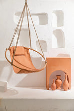 Load image into Gallery viewer, Bresse Rast Blue Round Hanging Chair Teak Frame
