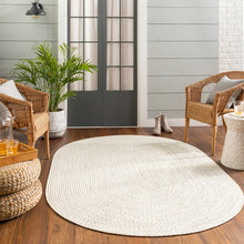 Cargar imagen en el visor de la galería, Beige Braided Faux Jute Rug
