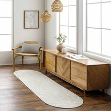 Load image into Gallery viewer, Beige Braided Faux Jute Rug
