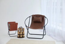 Carregar imagem no visualizador da galeria, Faux Leather Folding Chair Metal Frame Brown
